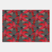 フローラゴシックグランジスカルパターン ラッピングペーパーシート (正面3)