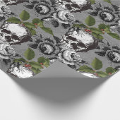 フローラゴシックグランジスカルパターン ラッピングペーパー (角)