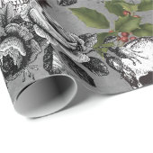 フローラゴシックグランジスカルパターン ラッピングペーパー (ロールコーナー)