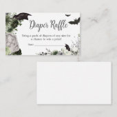 フローラゴシック風ベビーシャワーおむつラッフル エンクロージャーカード (正面/裏面)