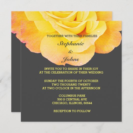 フローラゴールデンイエローオレンジグレーグレイ結婚2022s (正面/裏面)