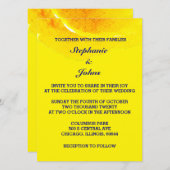 フローラゴールデンイエローネイビー結婚ルズカスタム2023 招待状 (正面/裏面)