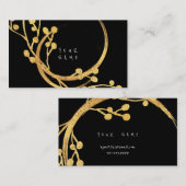 フローラゴールデンフォイルグラスブラックグラムビップ 名刺 (正面/裏面)