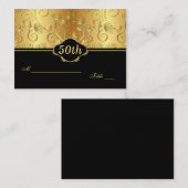 フローラゴールデンブラック50th披露宴座席表 プレイスカード (正面/裏面)