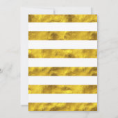 フローラゴールドフォイルストライプ結婚式招待状ブラック 招待状 (裏面)