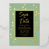 フローラゴールドフォイル日付保存フォトセージ緑 箔シーズンカード (正面)