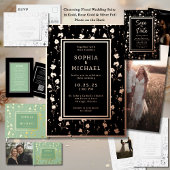 フローラゴールドフォイル日付保存フォトセージ緑 箔シーズンカード