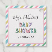 フローラゴールドフォイルUnicorn赤ちゃんシャワーありがとう フェイバータグ (裏面)