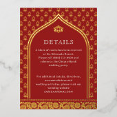 フローラゴールド結婚フォイルの詳細情報カード 箔招待状ポストカード (正面)