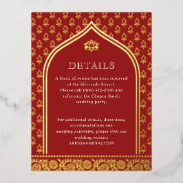 フローラゴールド結婚フォイルの詳細情報カード 箔招待状ポストカード