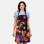 フローラサイケデリックコスモス エプロン (着用した状態)