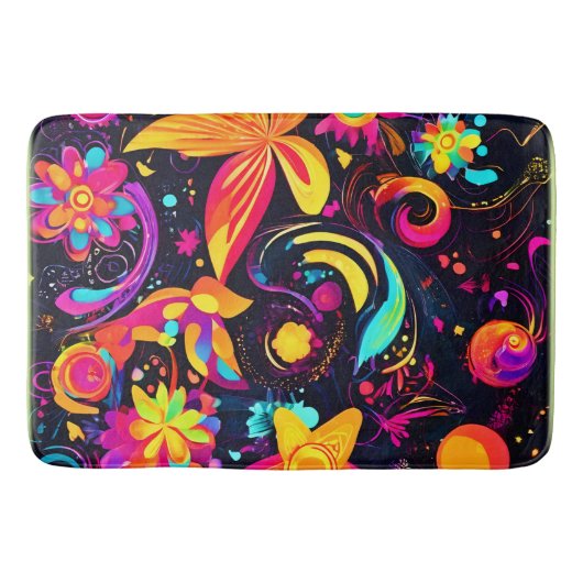 フローラサイケデリックコスモス バスマット (正面)