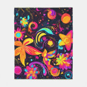 フローラサイケデリックコスモス フリースブランケット (正面)