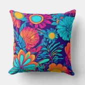 フローラサイケデリックタペストリー クッション (正面)