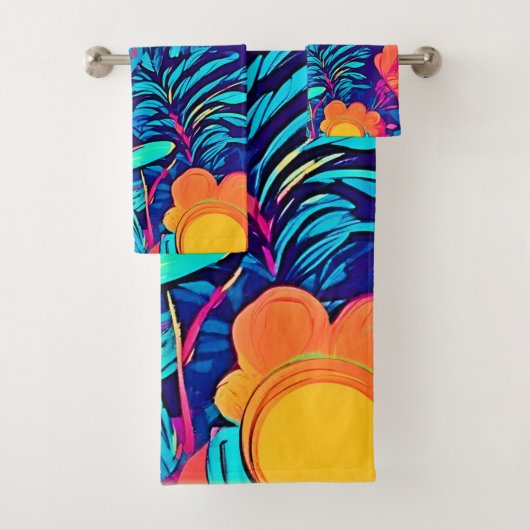 フローラサイケデリックタペストリー バスタオルセット (インサイチュ)