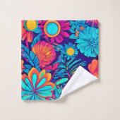 フローラサイケデリックタペストリー バスタオルセット (ウォッシュタオル)