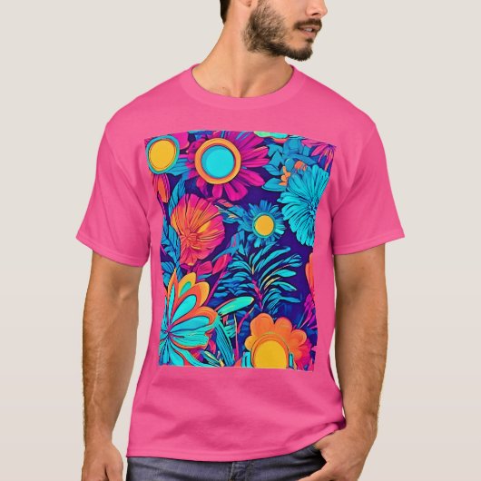 フローラサイケデリックタペストリー Tシャツ (正面)