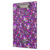 フローラサイケデリックマッシュルームピンク、紫、黒 クリップボード (左)