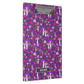 フローラサイケデリックマッシュルームピンク、紫、黒 クリップボード (右)