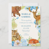 フローラサファリのウッドランド結婚自然 招待状 (正面)