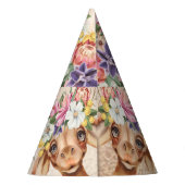 フローラサファリのワイルドワンベビーシャワー金ゴールド パーティーハット (裏面)