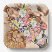 フローラサファリのワイルドワンベビーシャワー金ゴールド ペーパープレート (正面)