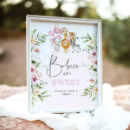 フローラサファリの動物のベビーは甘いポスター ポスター