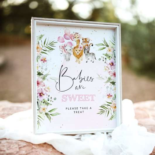 フローラサファリの動物のベビーは甘いポスター ポスター