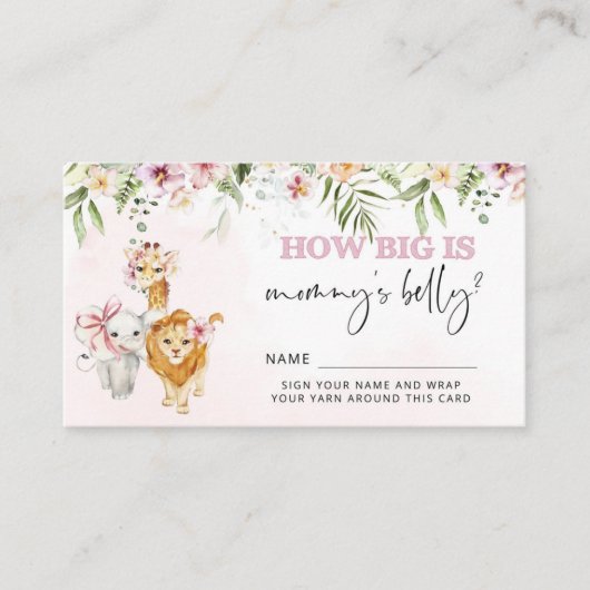 フローラサファリの動物の大きさはママの腹 エンクロージャーカード (正面)