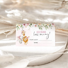 フローラサファリの動物はクラッカーの数を推測する エンクロージャーカード