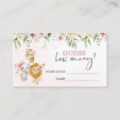 フローラサファリの動物はクラッカーの数を推測する エンクロージャーカード (正面)