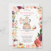 フローラサファリの動物カボチャでベビーシャワーでドライブ 招待状 (正面)