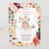 フローラサファリの動物カボチャでベビーシャワーでドライブ 招待状 (正面/裏面)