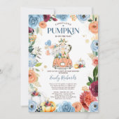 フローラサファリの動物カボチャでベビーシャワーでドライブ 招待状 (正面)