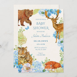 フローラサファリの森の母の自然赤ちゃんシャワー 招待状