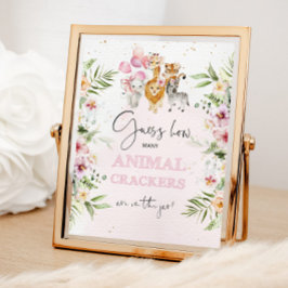 フローラサファリびんの中に何匹の動物のクラッカー ポスター