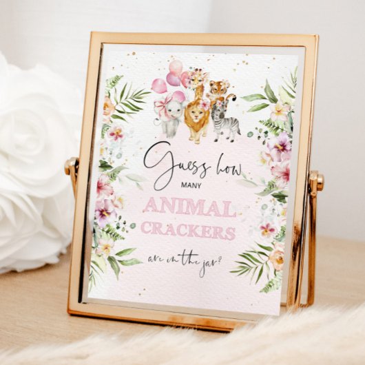 フローラサファリびんの中に何匹の動物のクラッカー ポスター