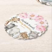 フローラサファリアニマルズベビーシャワー紙コースター ペーパーコースター (アングル)