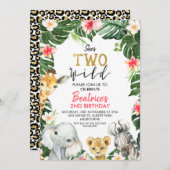 フローラサファリザトゥーワイルドセカンド誕生日 招待状 (正面/裏面)
