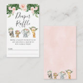 フローラサファリベイビーシャワーおむつラッフルチケット 名刺 (正面/裏面)