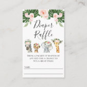 フローラサファリベイビーシャワーおむつラッフルチケット 名刺 (正面)