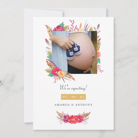 フローラサファリ写真妊娠のお知らせ 案内状 (正面)