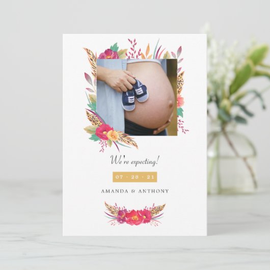 フローラサファリ写真妊娠のお知らせ 案内状 (スタンド正面)