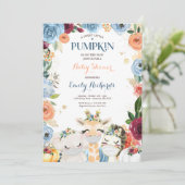 フローラサファリ動物秋カボチャ赤ちゃんシャワー 招待状 (スタンド正面)