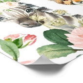 フローラサファリ動物赤ちゃんシャワー歓迎サイン ポスター (角)