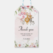 フローラサファリ感謝してい誕生日ラベル ギフトタグ (正面)