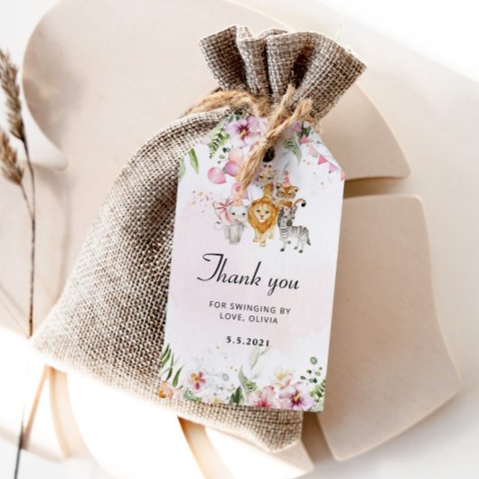 フローラサファリ感謝してい誕生日ラベル ギフトタグ