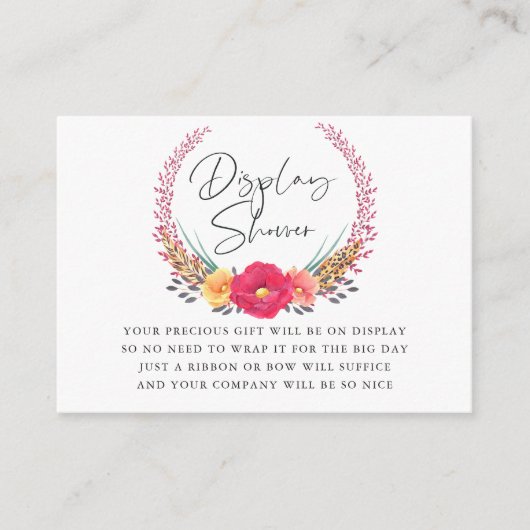 フローラサファリ赤ちゃんシャワー表示シャワー エンクロージャーカード (正面)