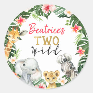フローラサファリ2ワイルド誕生日ステッカー ラウンドシール