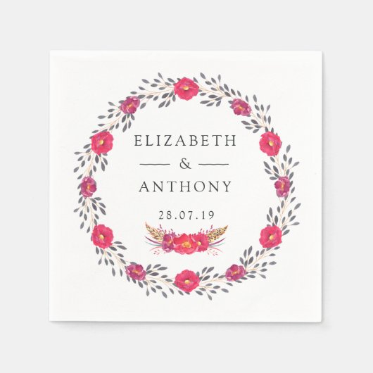 フローラサファ結婚リ スタンダードカクテルナプキン (正面)